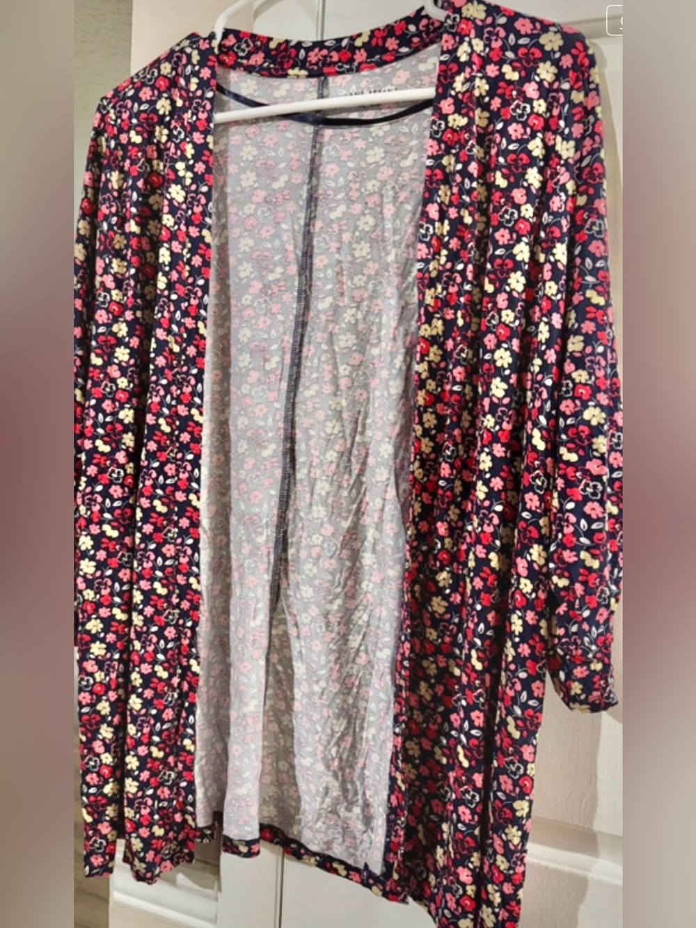 NWT Lane Bryant Gray Floral Cardigan with Pink & Cream Blooms 16